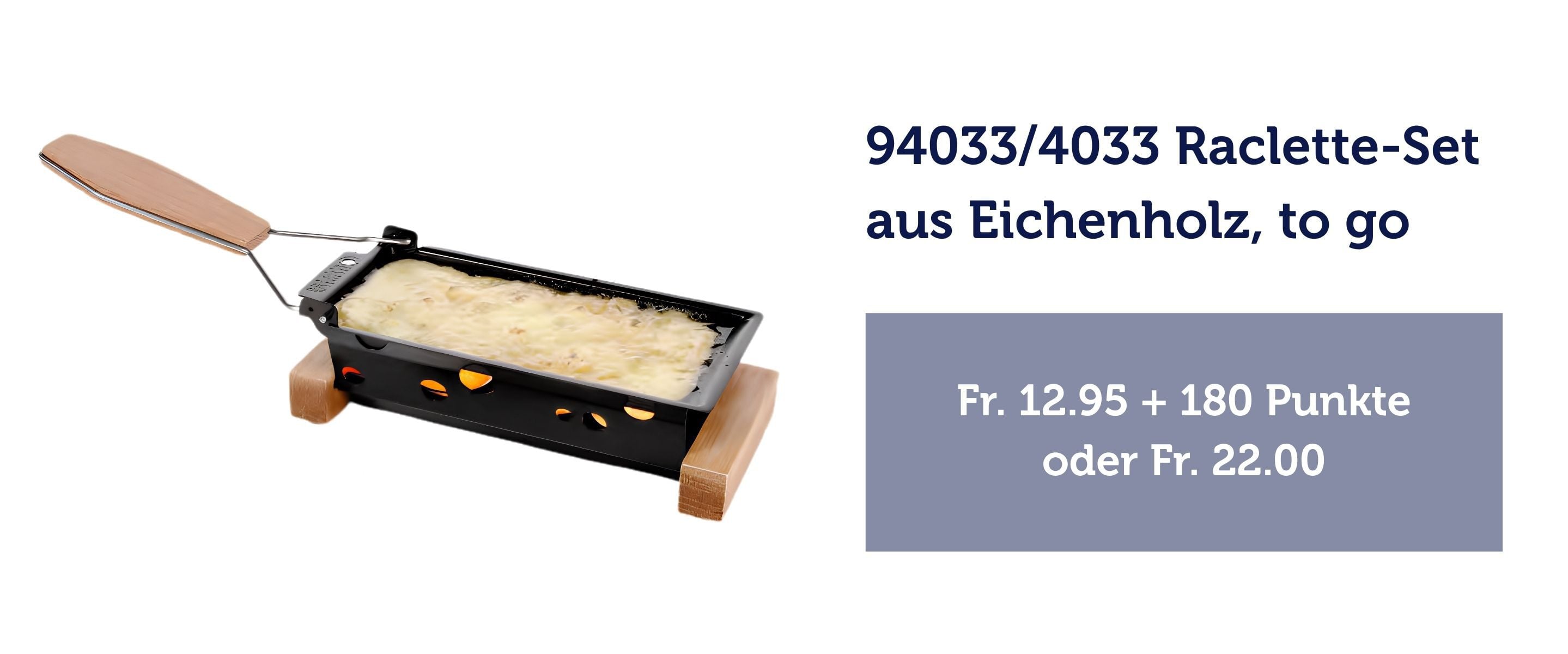 4033 Raclette-Set aus Eichenholz, to go